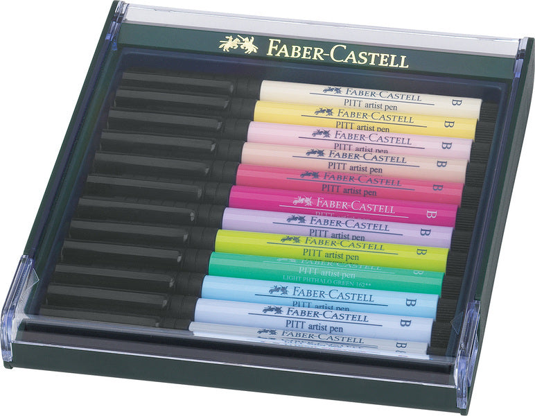 Faber Castell Fc-267420 Tekenstift Faber-Castell Pitt Artist Pen Brush Set 12 Stuks Pastel