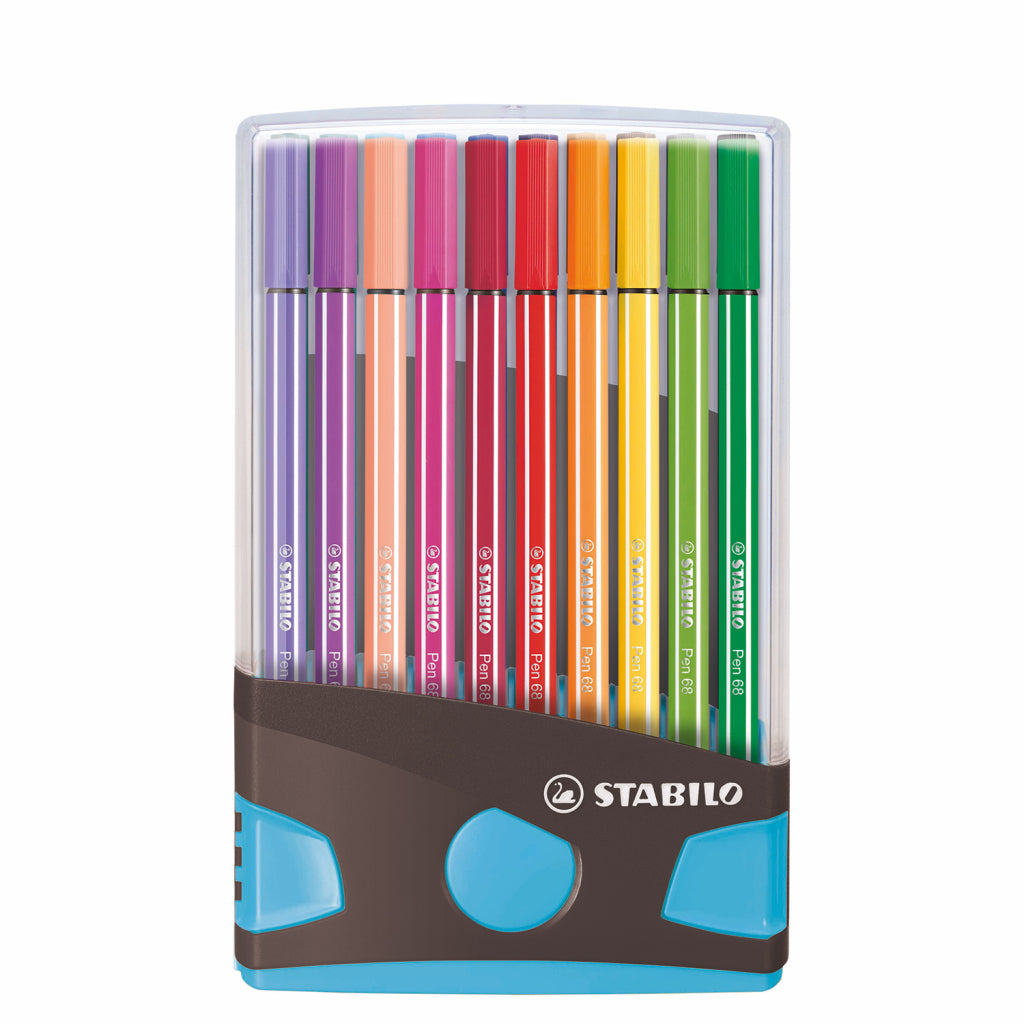 Stabilo Pen 68 In 20 Kleuren Antraciet/Blauw