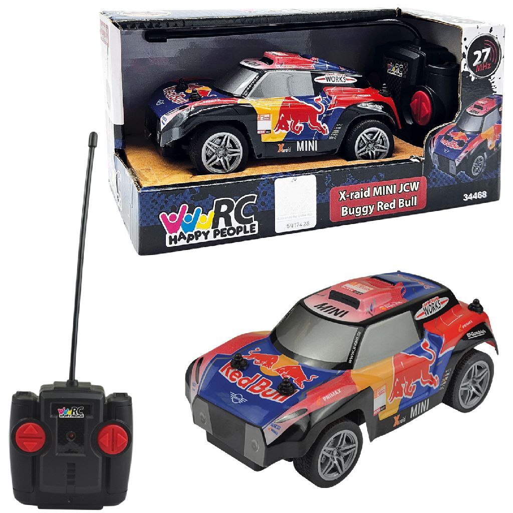 Happy People Rc X-Raid Mini Jcw Buggy Red Bull 1:28 15 Cm
