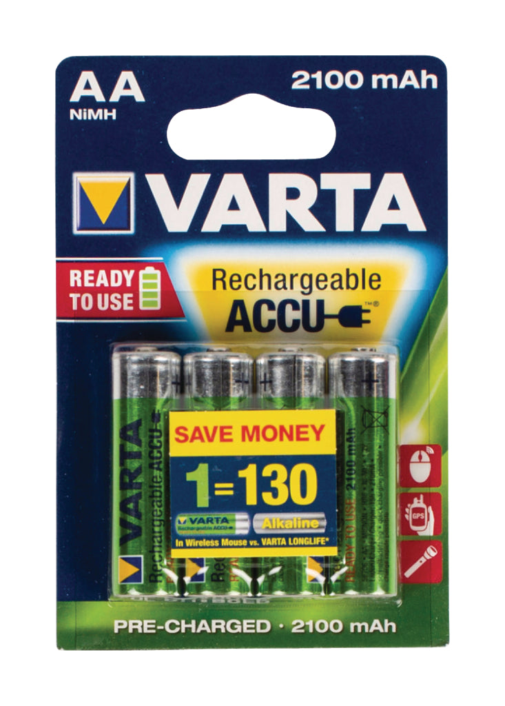 Varta Varta-56706B Oplaadbare Nimh-Batterij Aa 1.2 V Dc 2100 Mah 4-Blisterkaart