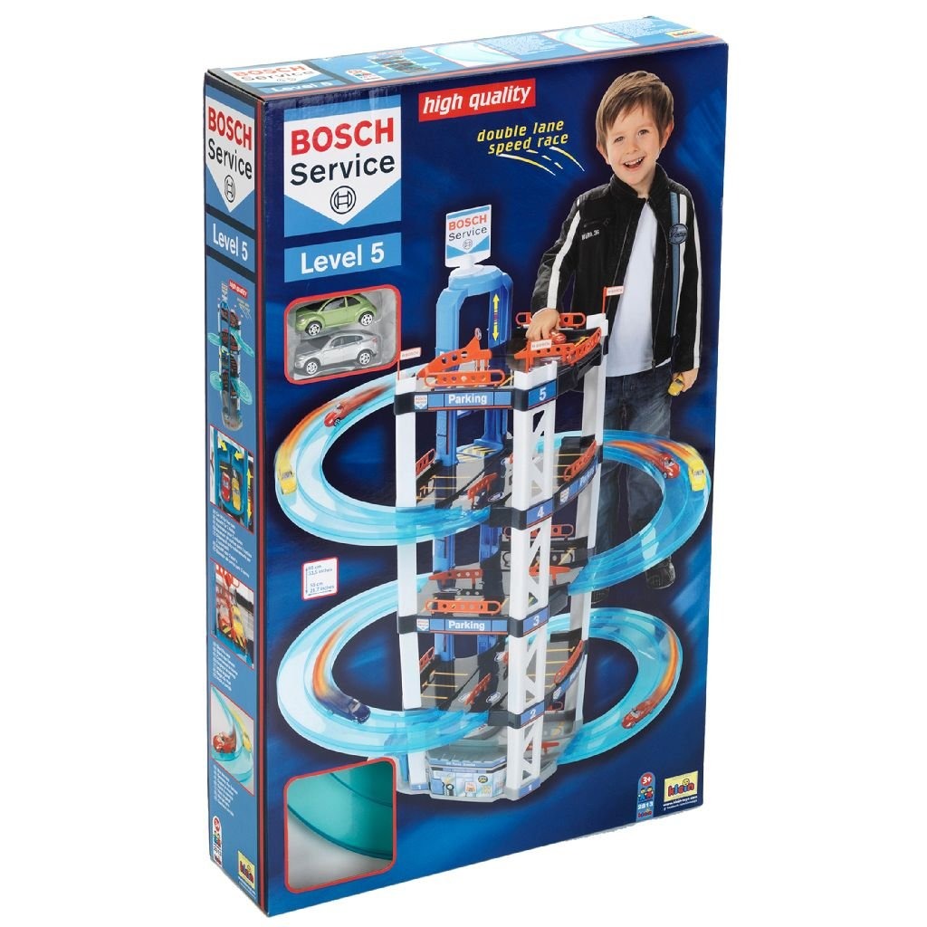 Theo Klein Bosch Service Garage Met 5 Etages En 2 Auto'S