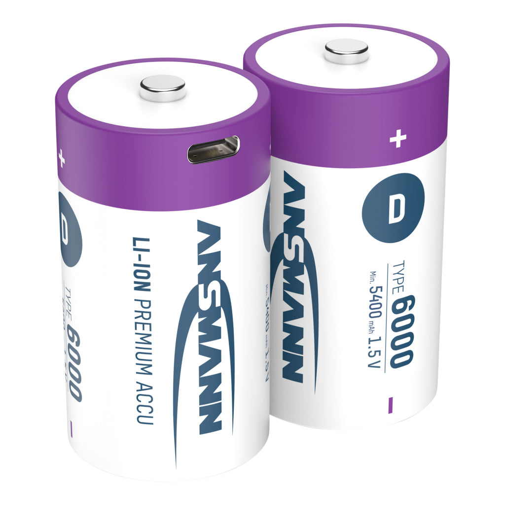 Ansmann Oplaadbaar Batterij D En Usb-C