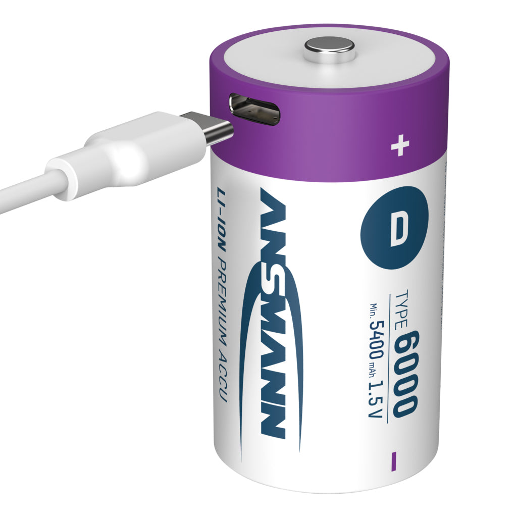 Ansmann Oplaadbaar Batterij D En Usb-C
