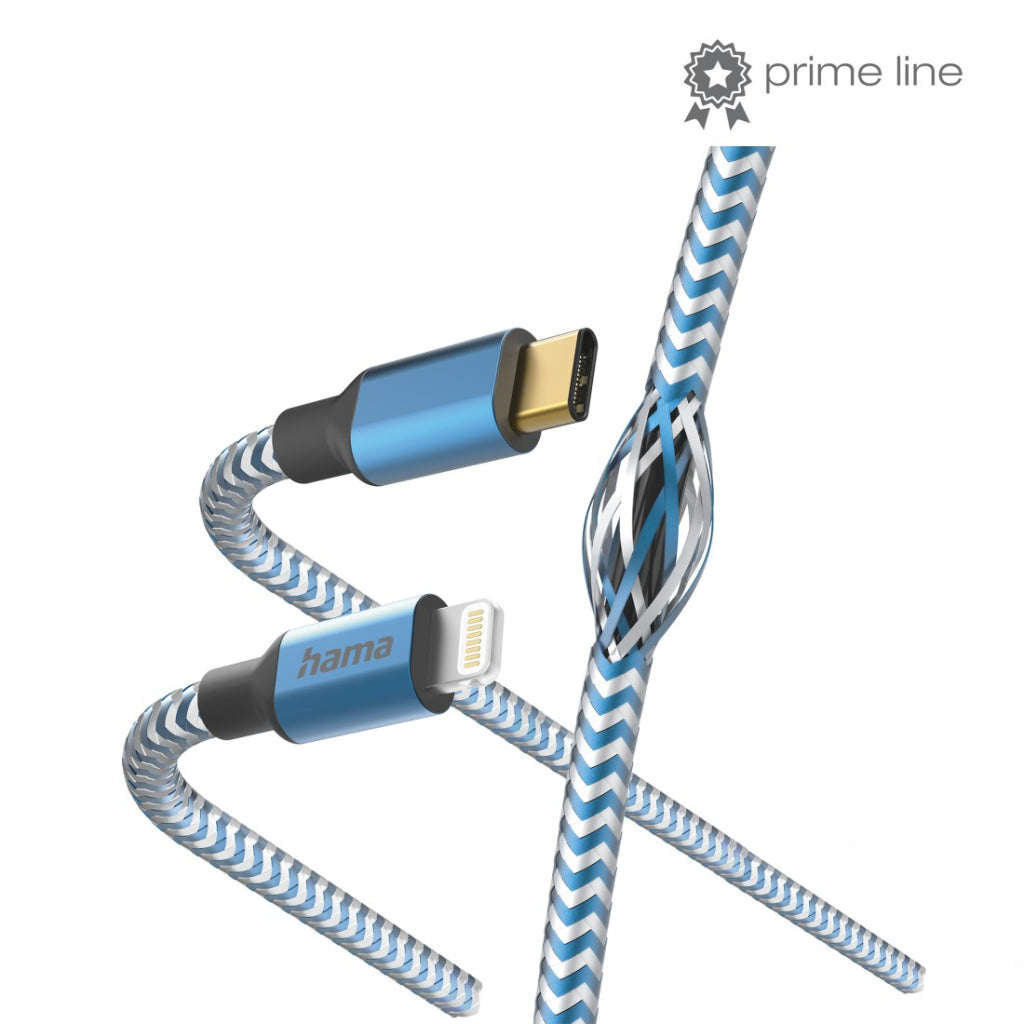 Hama Oplaadkabel Reflective Usb-C - Lightning 1,5 M Nylon Blauw