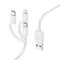 Hama 3In1 Multi-Oplaadkabel Usb-A - Micro-Usb Usb-C En Lightning 1,0 M Wit