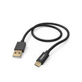 Hama Oplaadkabel Fabric Usb-A - Usb-C 1,5 M Nylon Zwart