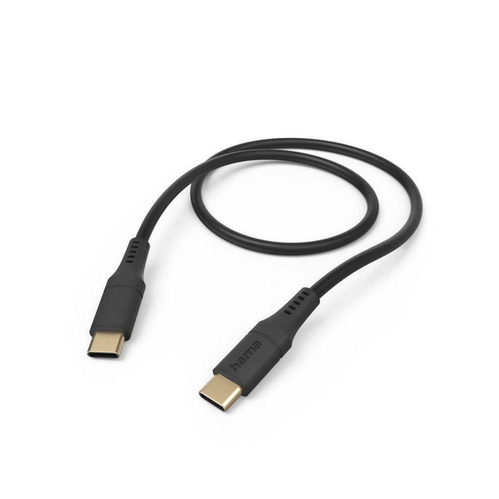 Hama Oplaadkabel Flexible Usb-C - Usb-C 1,5 M Silicone Zwart