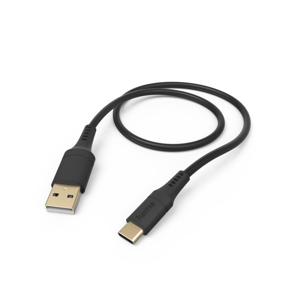 Hama Oplaadkabel Flexible Usb-A - Usb-C 1,5 M Silicone Zwart