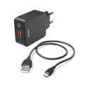 Hama Snellader Met Oplaadkabel Micro-Usb Qualcomm&Reg; 19,5 W 1,5 M Zwart