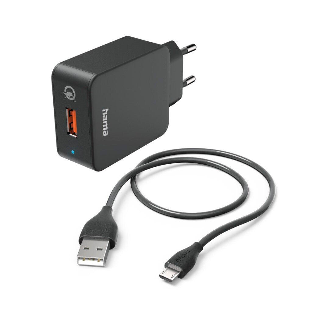 Hama Snellader Met Oplaadkabel Micro-Usb Qualcomm&Reg; 19,5 W 1,5 M Zwart