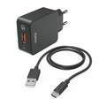 Hama Snellader Met Oplaadkabel Usb-C Qualcomm&Reg; 19,5 W 1,5 M Zwart