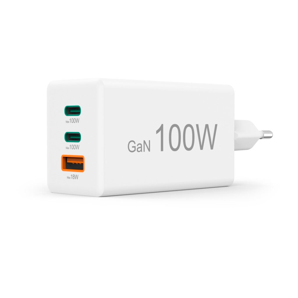 Hama Snellader Gan 2X Usb C Pd 1X Usb A Qc 100W Wit