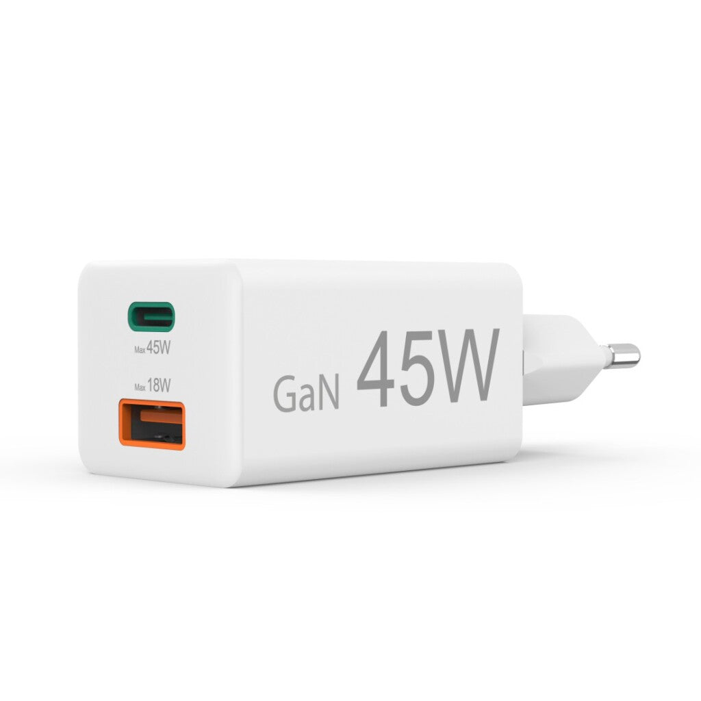 Hama Snellader 1X Usb-C Pd 1X Usb-A Qc 45W Wit