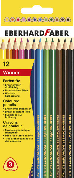 Eberhard Faber Ef-511412 Kleurpotlood Winner Driekantig Assorti Etui À 12 Stuks