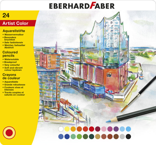 Eberhard Faber Ef-516025 Aquarelpotlood Metalen Etui A 24 Stuks