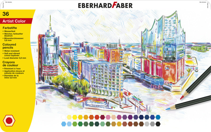 Eberhard Faber Ef-516136 Kleurpotloden Metaaletui A 36 Stuks