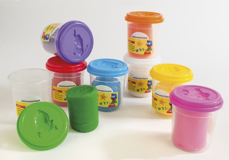 Eberhard Faber Ef-572506 Kinderklei In Beker 140Gr Wit  Geel Rood Blauw