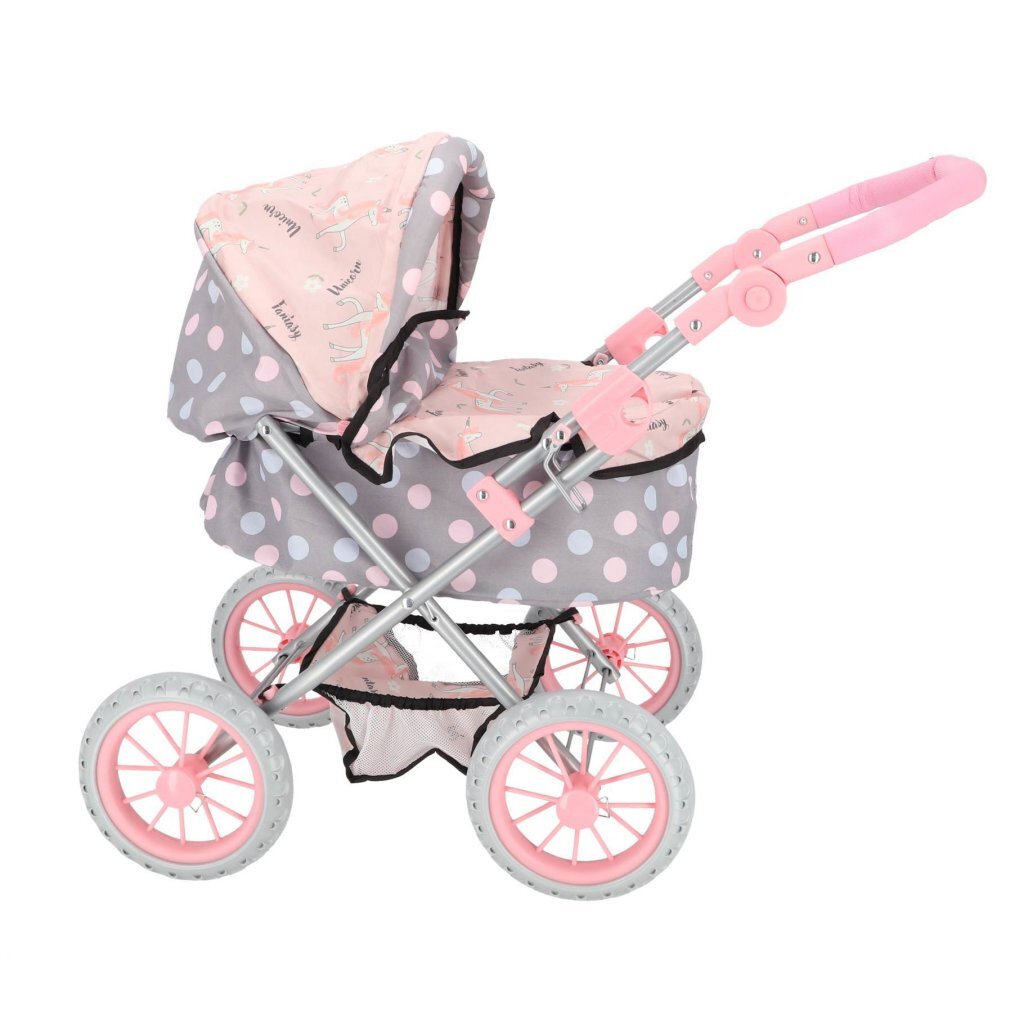 Overige Merken Poppenwagen 65X35.5X75 Cm Grijs/Roze
