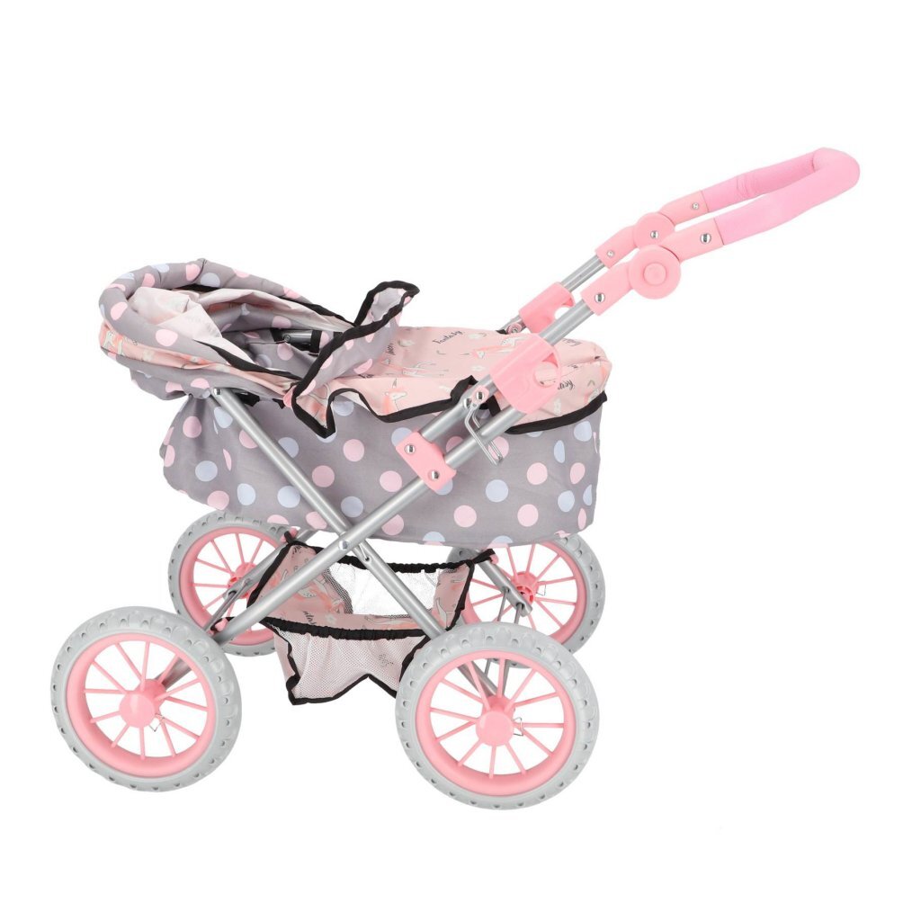Overige Merken Poppenwagen 65X35.5X75 Cm Grijs/Roze