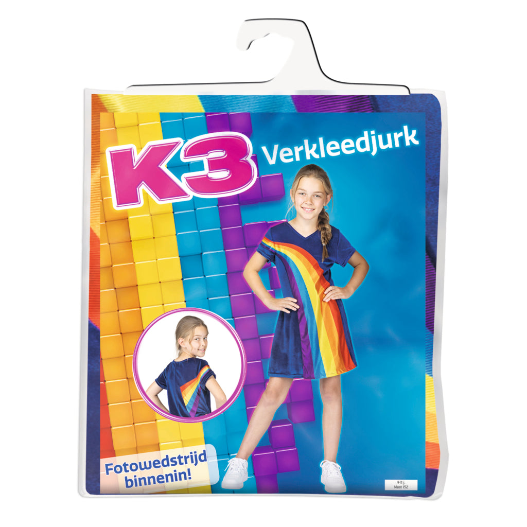 K3 Regenboog Verkleedjurk Maat 152