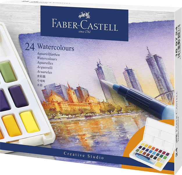Faber Castell Fc-169724 Waterverf Faber-Castell In Box Met 24 Kleuren
