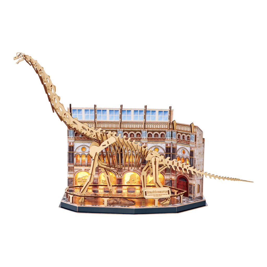 Cubic Fun Houten Led 3D Puzzel Natural Museum Brachiosaurus 216 Stukjes