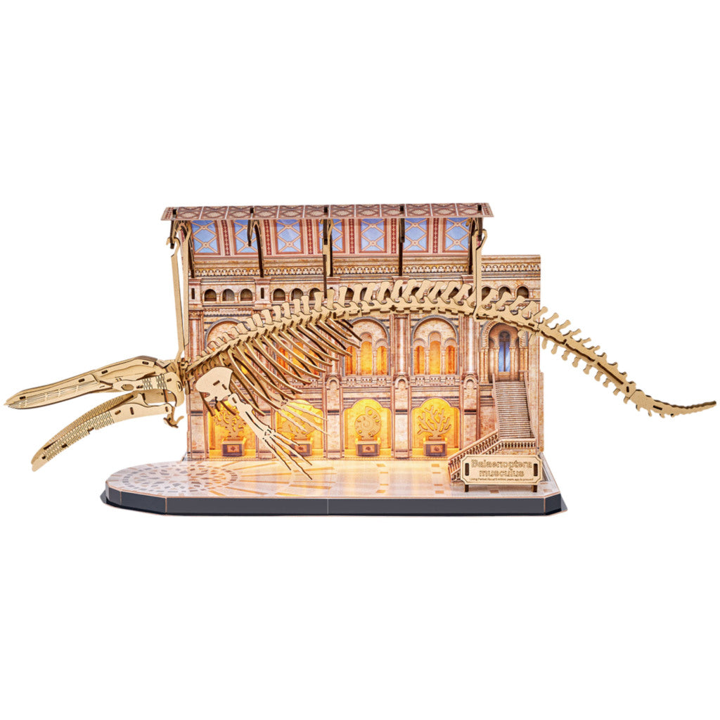 Cubic Fun Houten Led 3D Puzzel Natural Museum Blauwe Vinvis 222 Stukjes