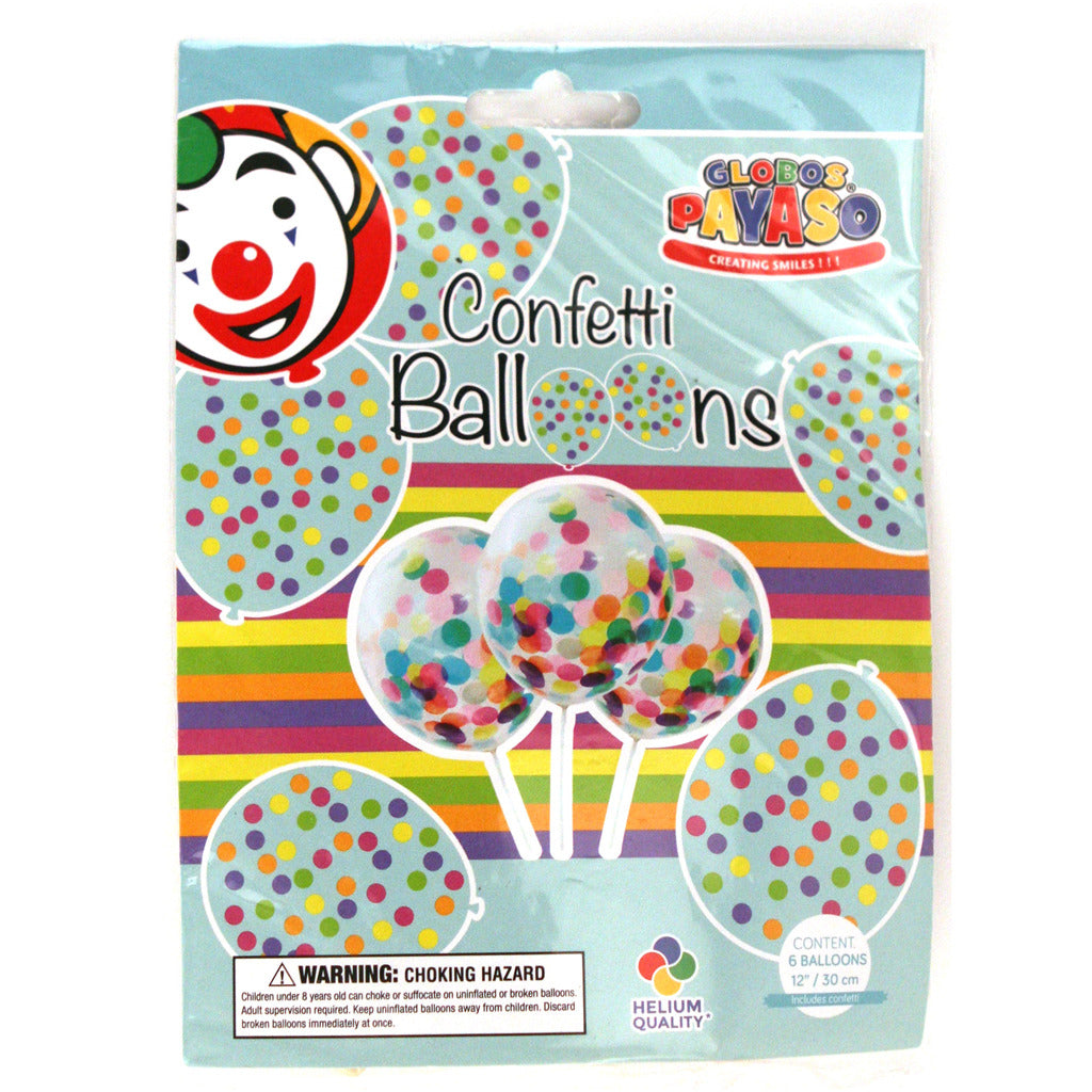 Basic Globos Payaso Confetti Ballonnen 6 Stuks