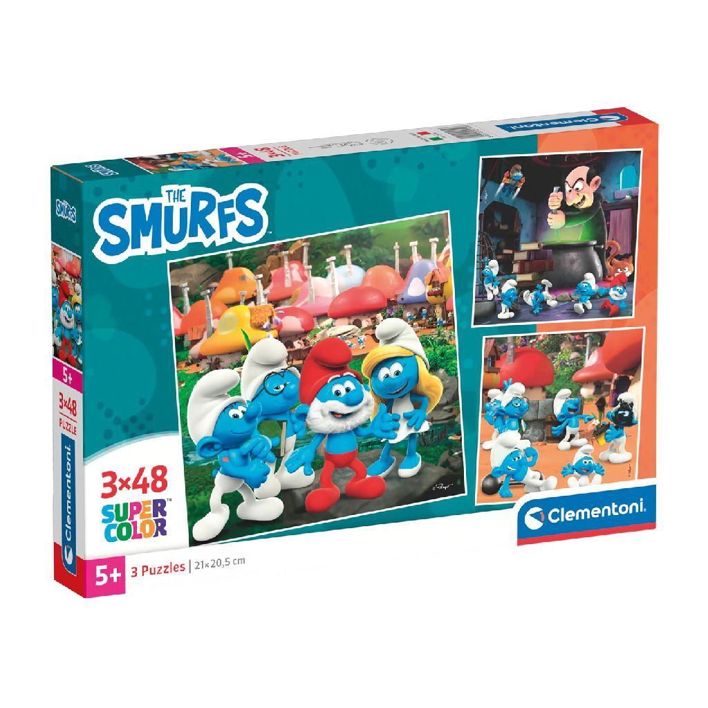 Clementoni Super Color Puzzel Smurfen 3X48 Stukjes