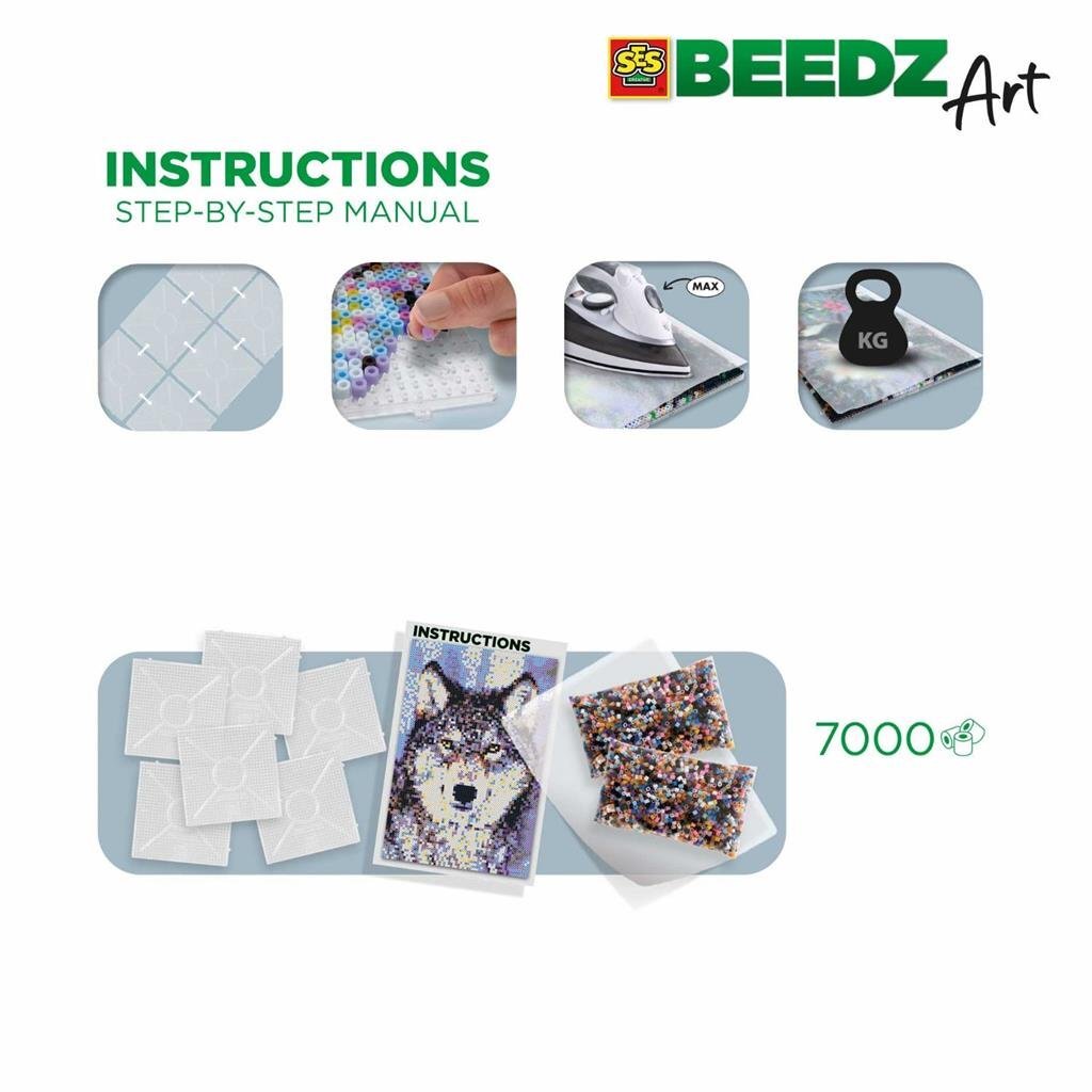 Ses Creative Beedz Art Strijkkralen Wolf 45.5X30 Cm 7000 Stuks