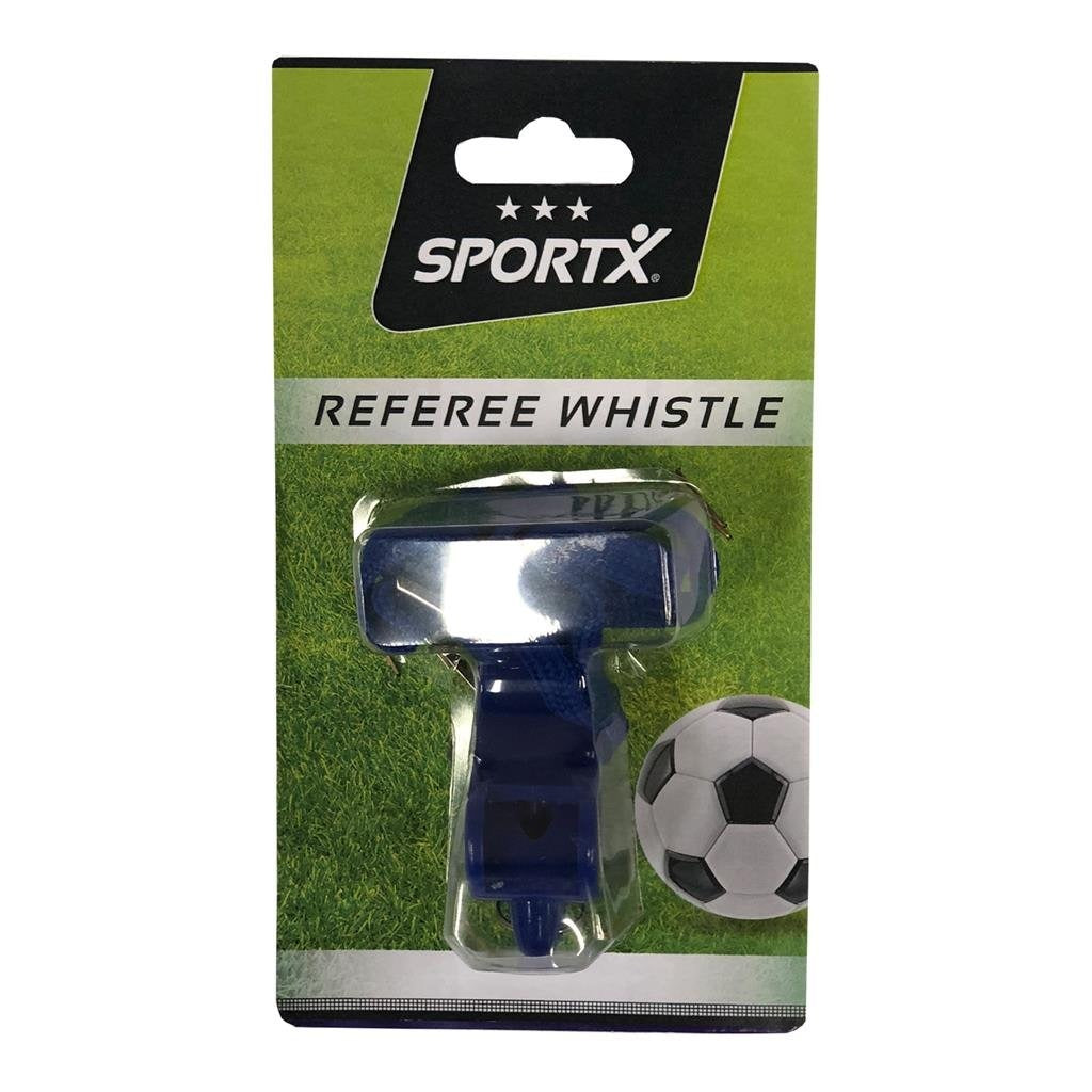 Sportx Kunststoffen Scheidsrechterfluitje Met Koord Blauw