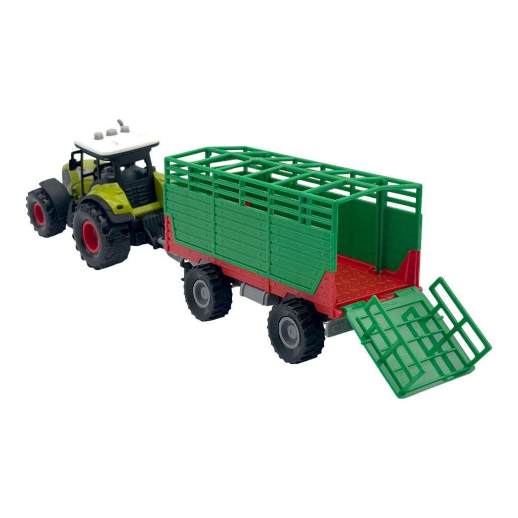 Dutch Farm Tractor Met Trailer + Licht En Geluid Assorti
