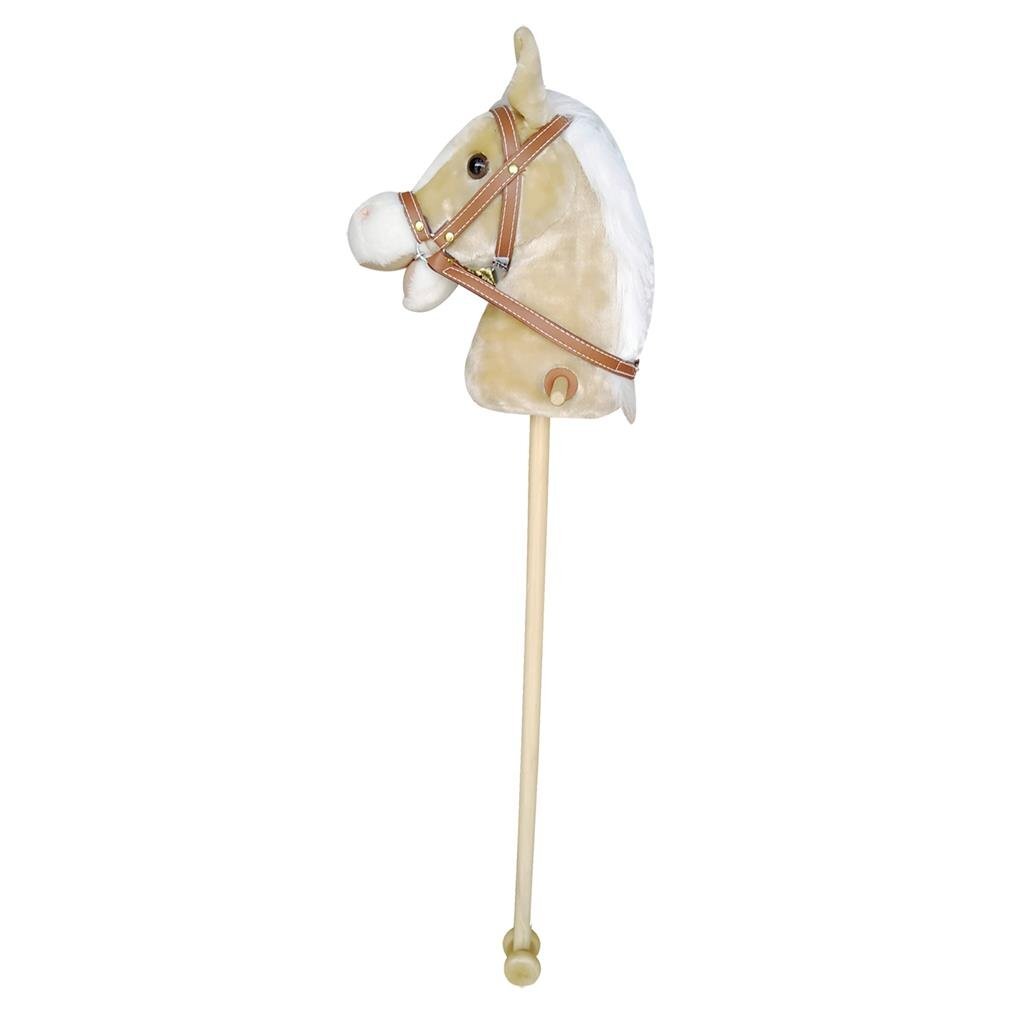 Overige Merken Pluche Stokpaard 100 Cm + Geluid Beige
