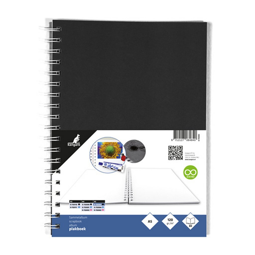 Kangaro K-750083 A5 Plakboek 120 Grs 40 Vel Zwart