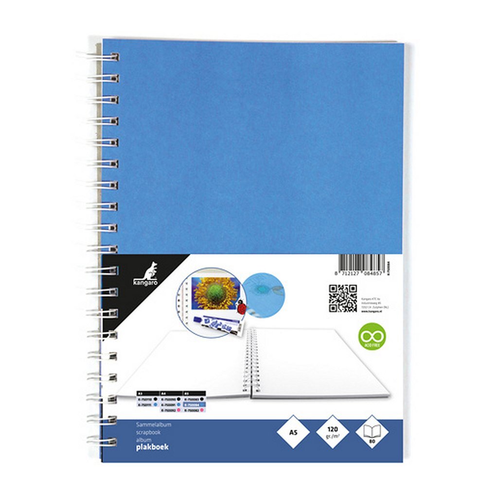 Kangaro K-750084 A5 Plakboek 120 Grs 40 Vel Blauw
