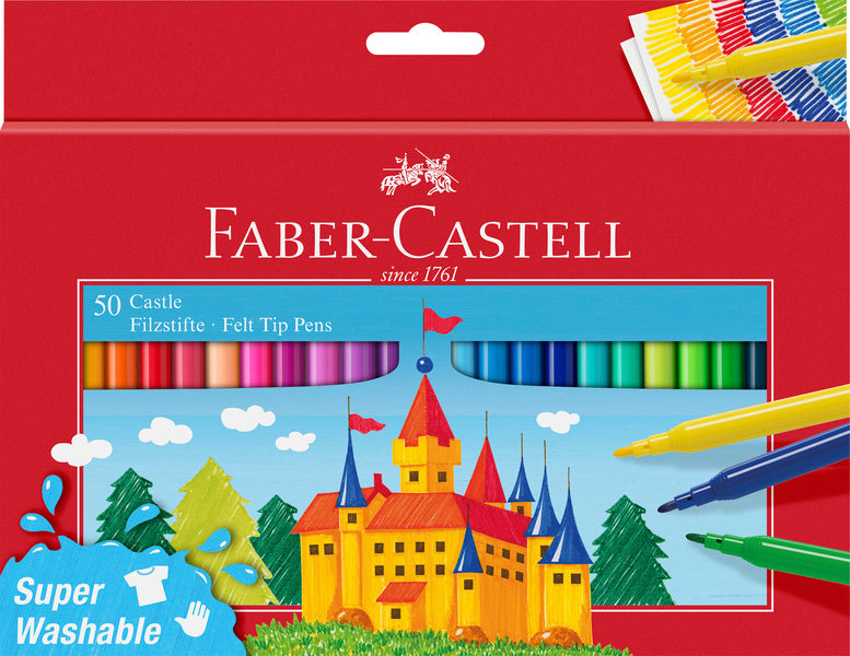 Faber Castell Fc-554204-A Viltstiften 50 Stuks + A3 Kangaro Schetsboek 40 Vel