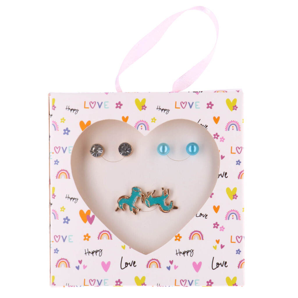 Overige Merken Happy Love Earring Set Blue Horses Set 6-Delig