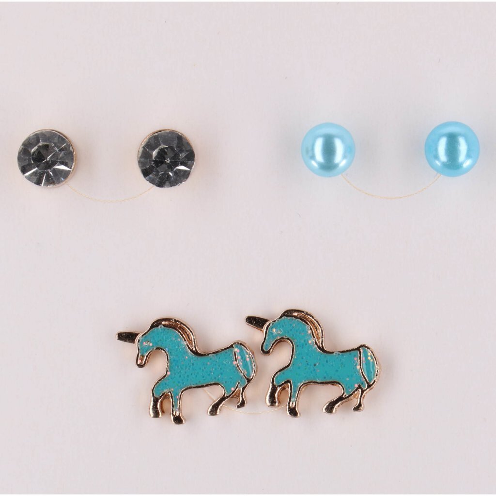 Overige Merken Happy Love Earring Set Blue Horses Set 6-Delig