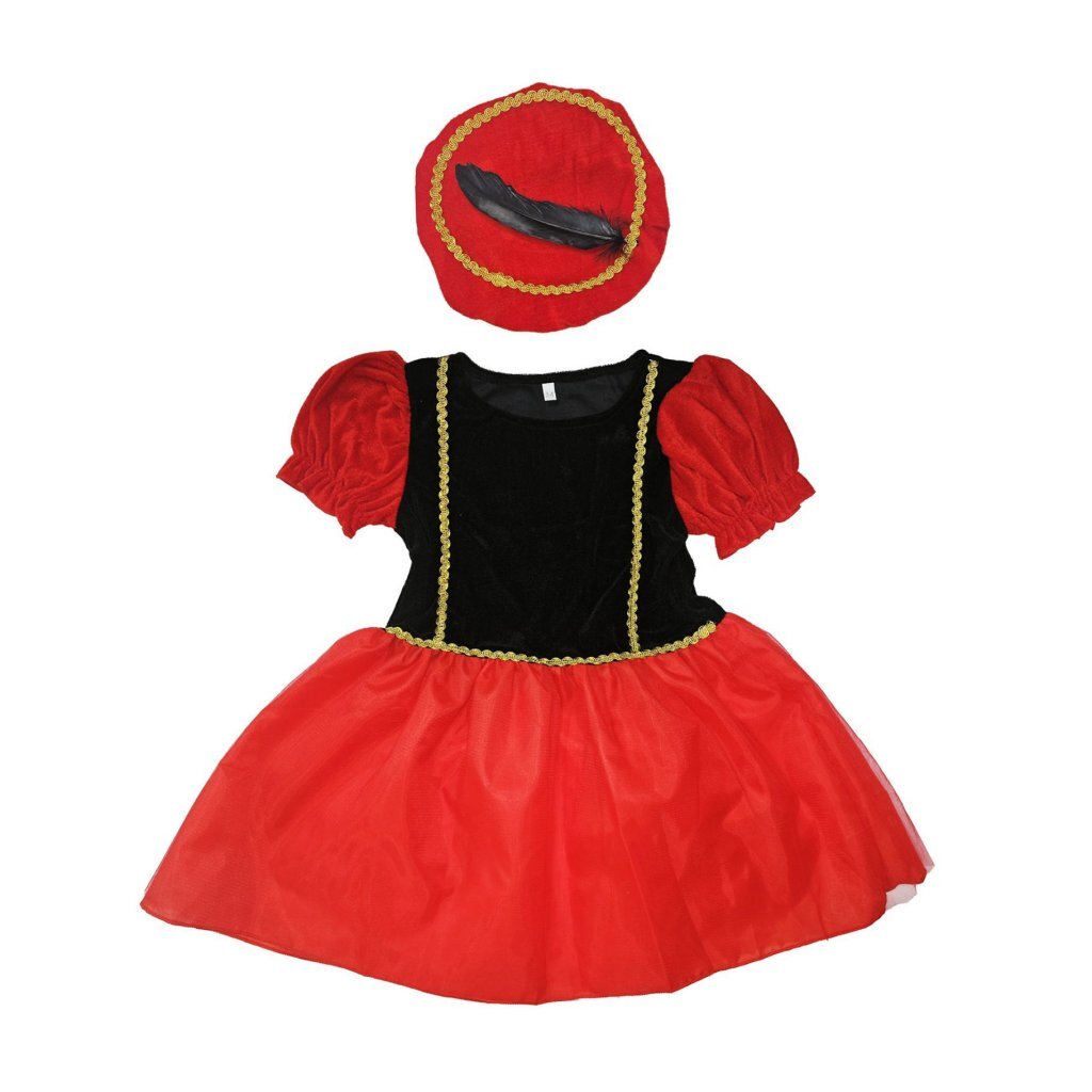 Overige Merken Pietenjurk 110-116 Zwart/Rood