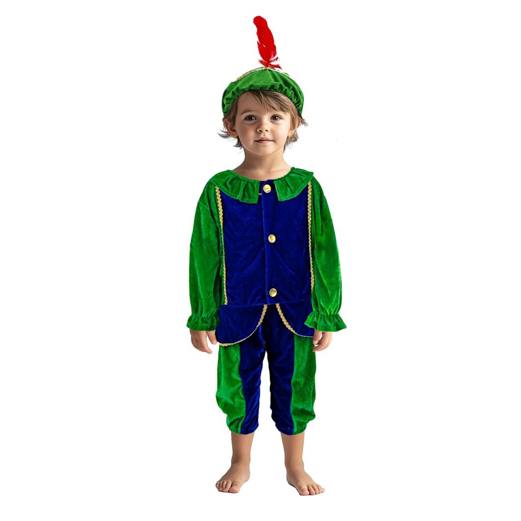 Overige Merken Pietenpak 110-116 Groen/Blauw