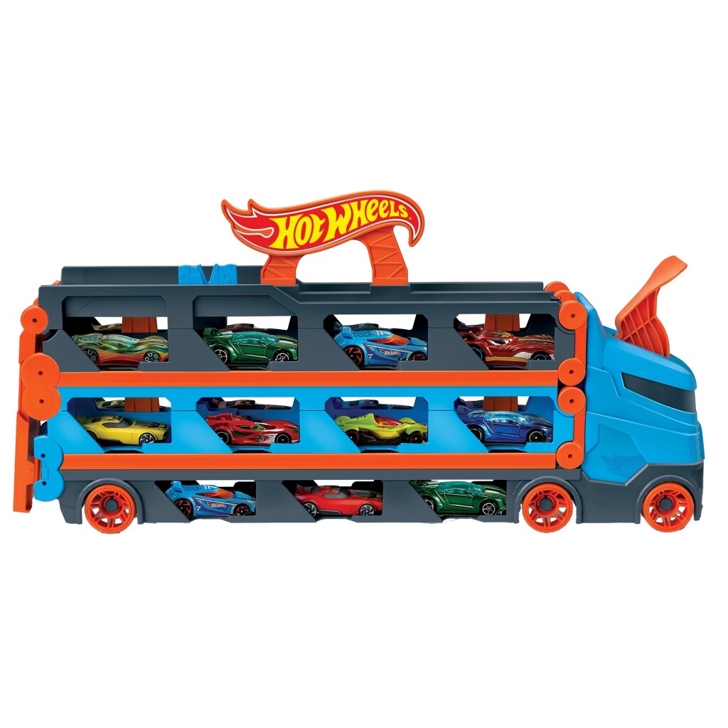 Mattel Hot Wheels Speedway Hauler + 3 Auto's