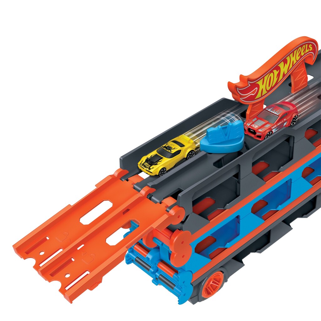 Mattel Hot Wheels Speedway Hauler + 3 Auto's