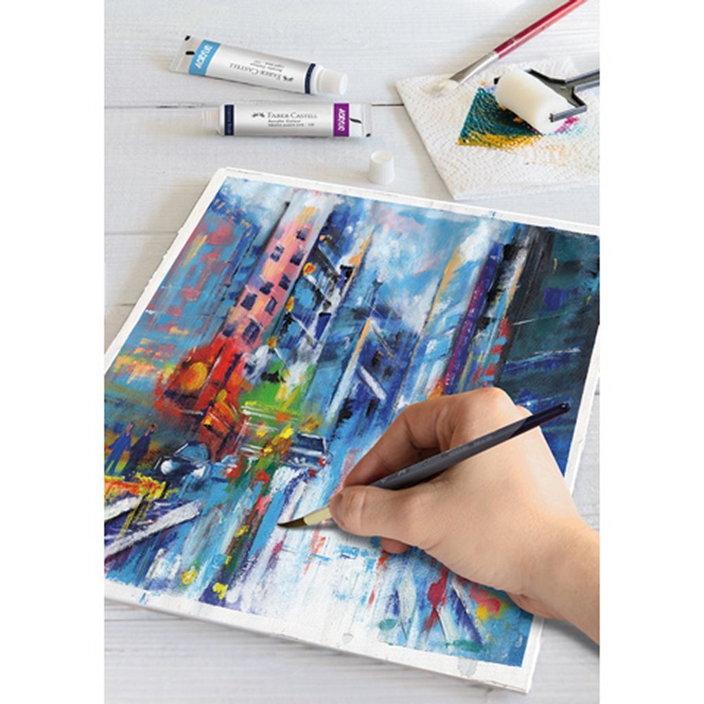 Faber Castell Fc-379212 Acrylverf 12 Tubes + Sjabloon Kleurenkaart