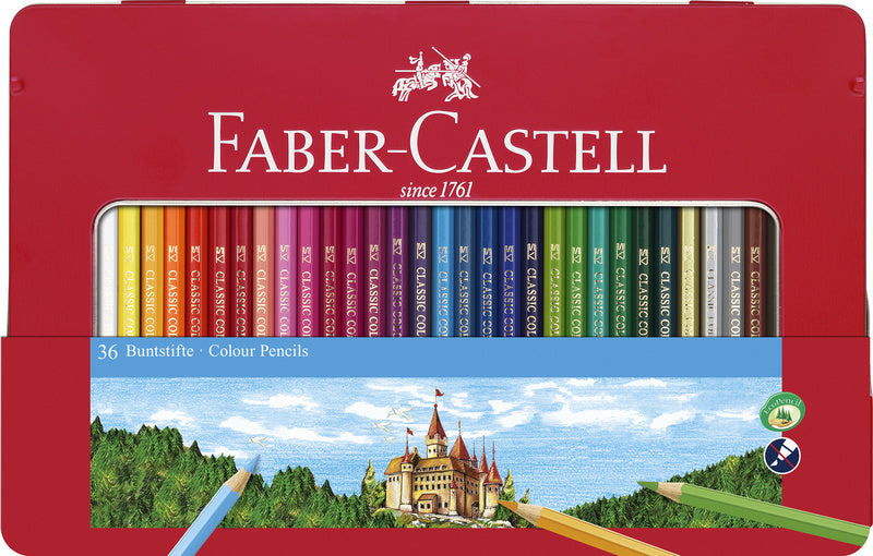 Faber Castell Fc-115886 Kleurpotlood Faber-Castell Castle Zeskantig Metalen Etui Met 36 Stuks