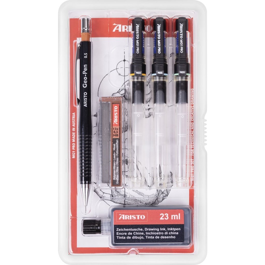 Aristo Ar-64308 Tekenpen Set Mg1 Pro 0.25/0.35/0.5 Mm 6-Delig