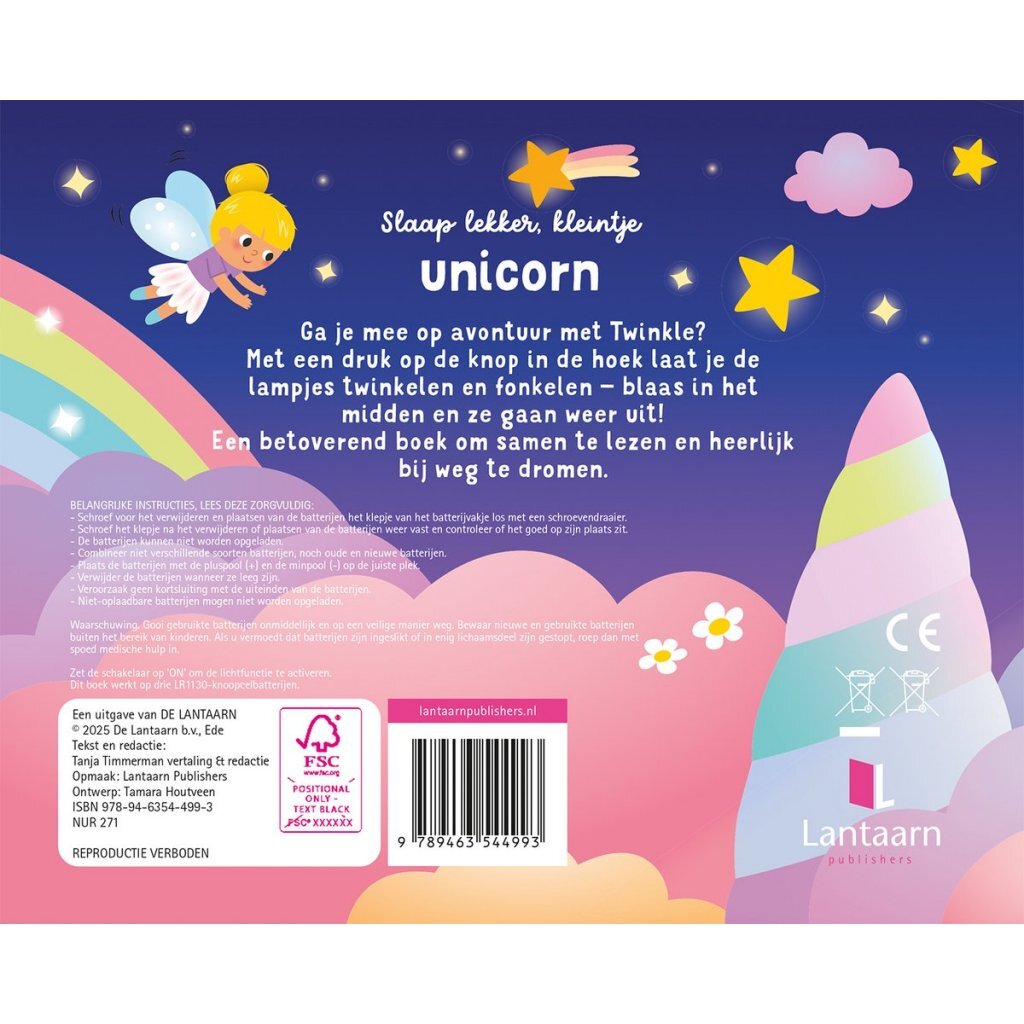 Overige Merken Boek Slaap Lekker Kleintje Unicorn + Licht